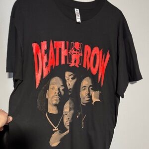 Death Row Graphic Short Sleeve Tee - Black/Red with Tupac/Snoop/Dr. Dre/SK